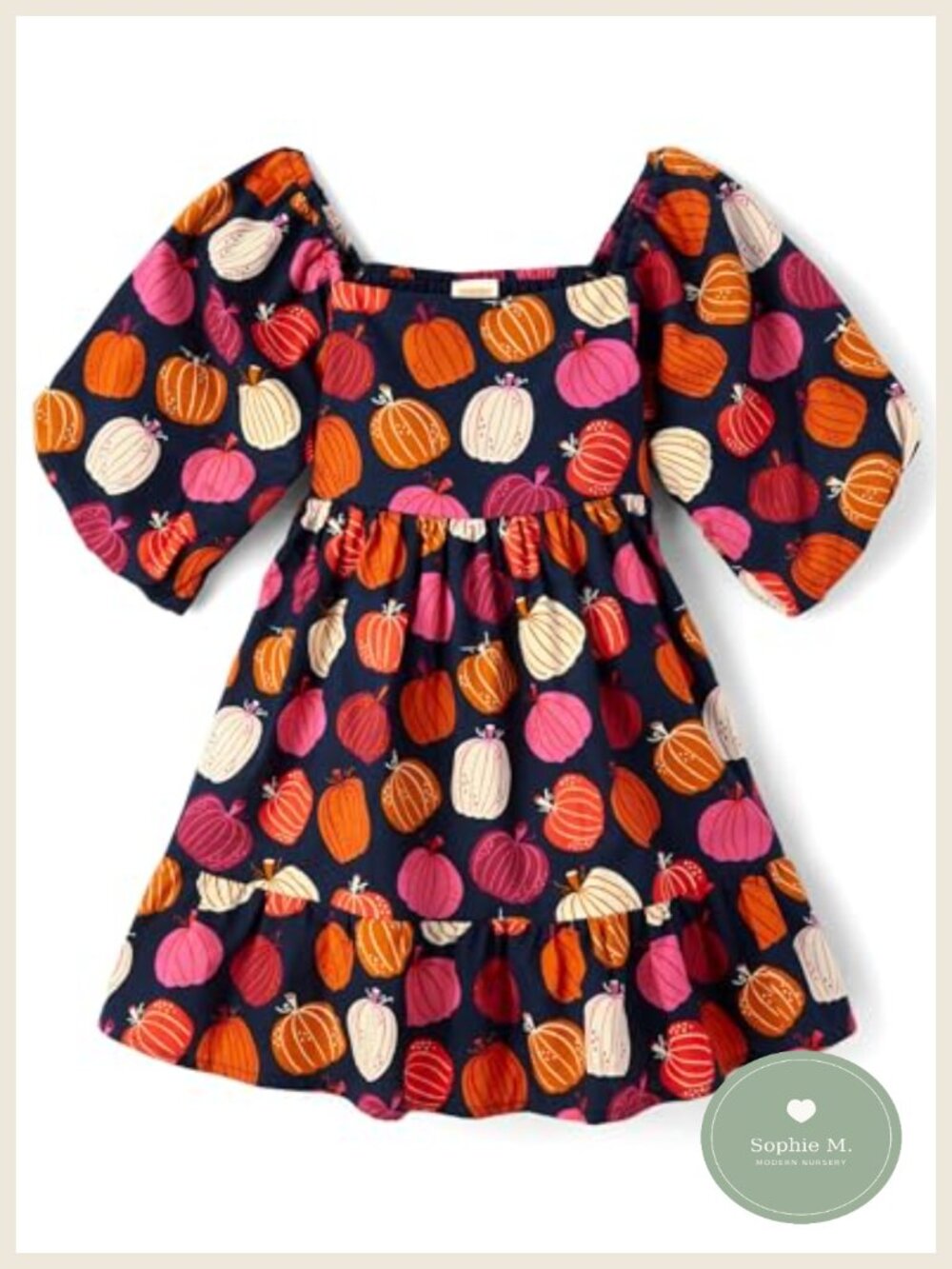 Toddler Girls Tiered Dress Puff Sleeve Pullover Smocked Back